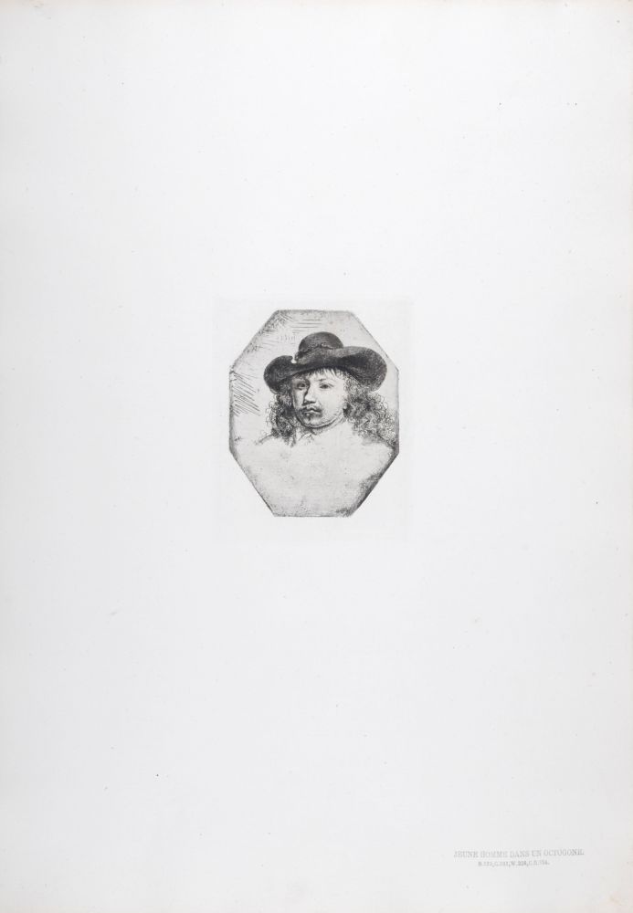 Rotocalcografia Rembrandt - Jeune homme dans un octogone
