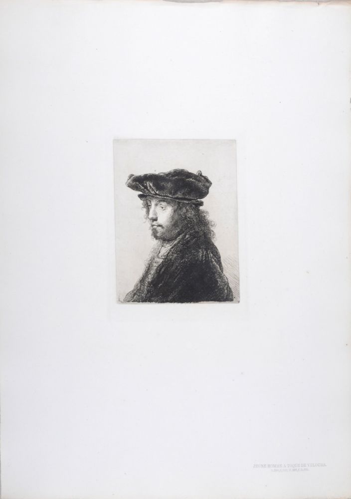 Rotocalcografia Rembrandt - Jeune homme à toque de velours