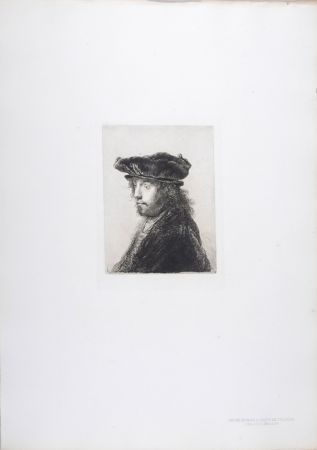 Rotocalcografia Rembrandt - Jeune homme à toque de velours