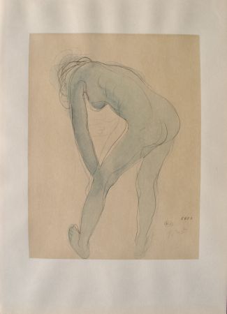 Incisione Rodin - Jeune modèle s'étirant