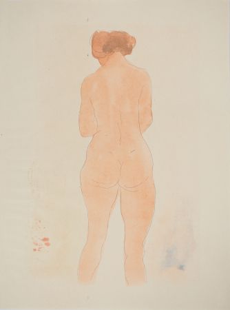 Litografia Rodin - Jeune modèle vu de dos