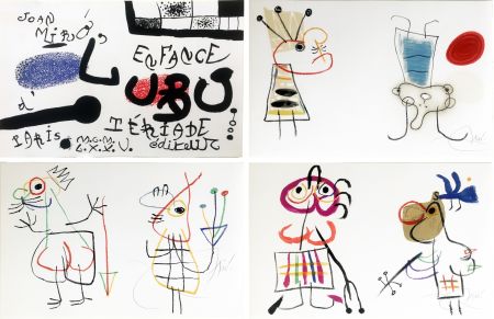 Litografia Miró - Joan MIRÓ - L' ENFANCE D' UBU. Suite complète des 20 lithographies signées (Tériade 1975)