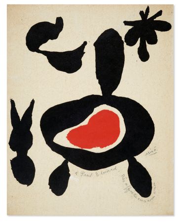 Libro Illustrato Miró - Joan Miró. An exhibition of paintings, gouaches, pastels and bronzes from 1942 to 1946. Signed to Paul Eluard (1947)