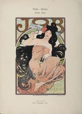 Litografia Mucha - Job, 1897 -  Scarce original lithograph!