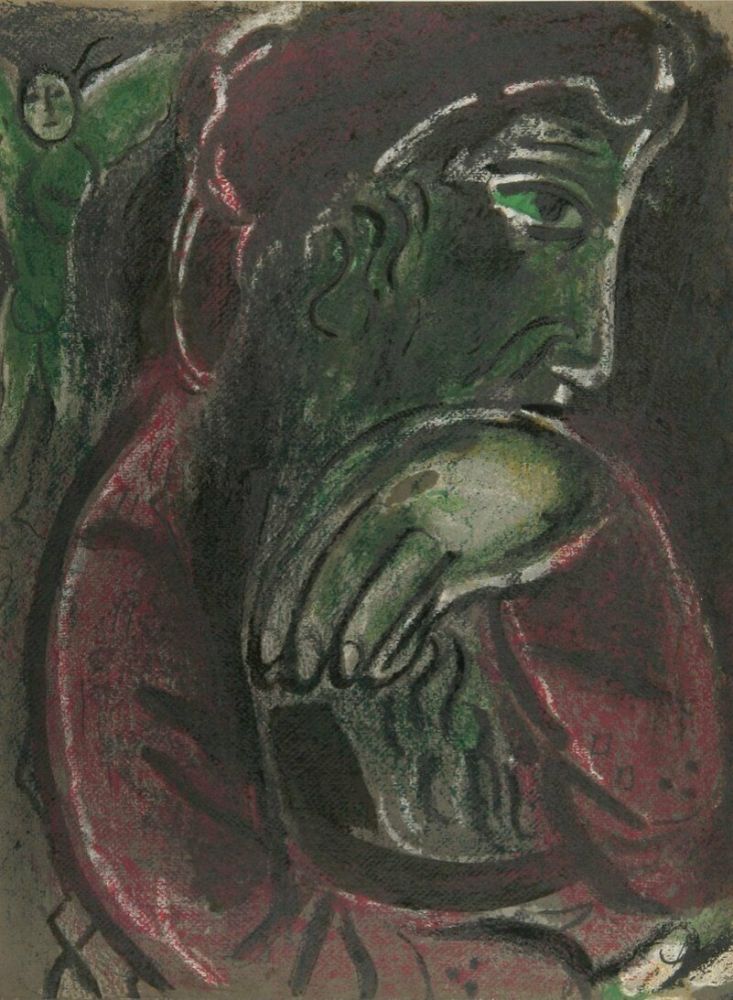 Litografia Chagall - Job Disconsolate from 