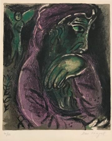 Litografia Chagall - Job désespéré 