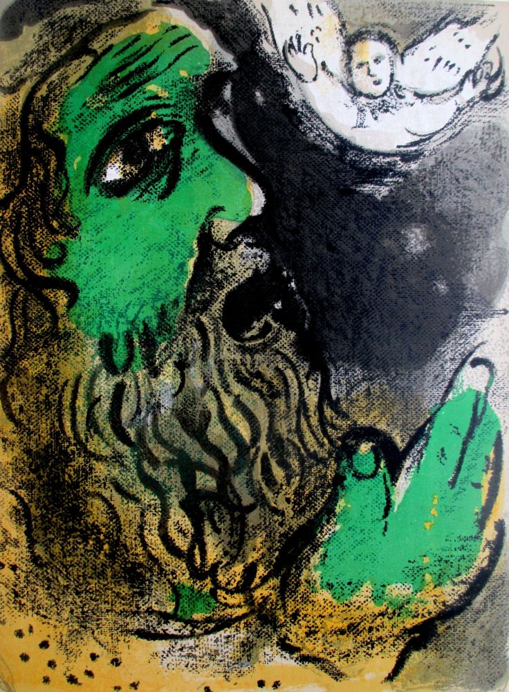 Litografia Chagall - Job en prière