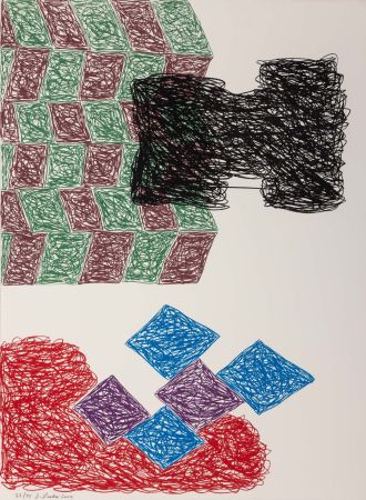 Litografia Lasker - Jonathan Lasker (1948) - Unconscious Construct - Lithograph on paper - 2002
