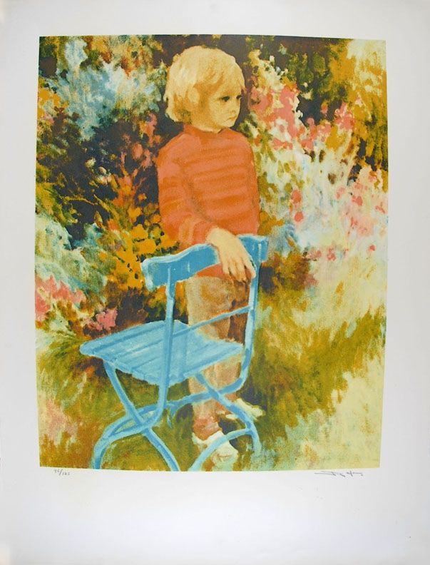 Litografia Kitslaar - Jongetje bij stoel