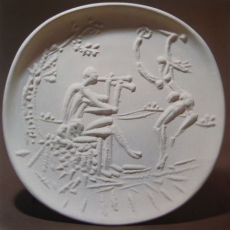 Ceramica Picasso - Joueur de diaule et faune