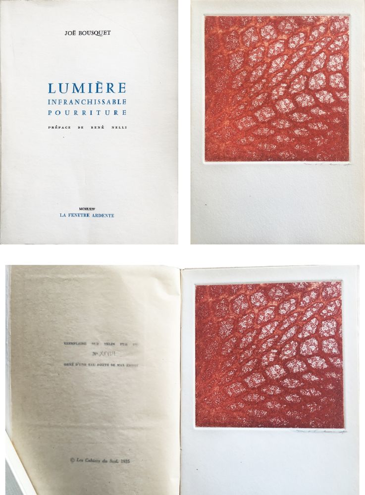Acquaforte E Acquatinta Ernst - Joë Bousquet : LUMIERE INFRANCHISSABLE POURRITURE (1964).