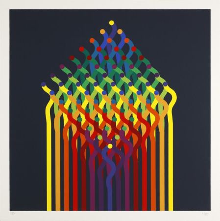 Serigrafia Le Parc - Julio Le Parc (1928) - Coloured screen print on paper - 1997