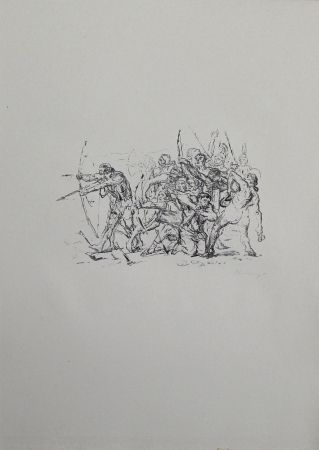Litografia Slevogt - Kampf der Hellenen gegen die Barbaren 