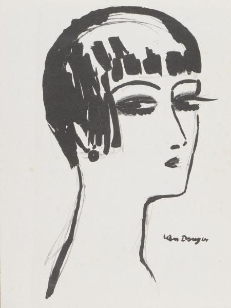 Litografia Van Dongen - Kees Van Dongen (1877-1968)  Les cheveux courts , 1924