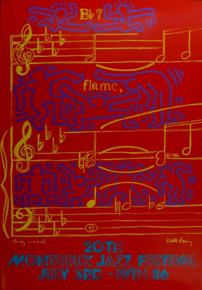 Serigrafia Warhol - (& Keith Haring) - Montreux Jazz Festival, 1986