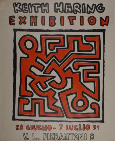 Serigrafia Haring - Keith Haring Exhibition, 28 Giugno - 7 Luglio 91, 1991