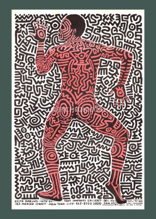Litografia Haring - Keith Haring: 'Into 84' 1983 Offset-lithograph