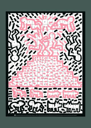 Litografia Haring - Keith Haring: 'Pyramid' 1993 Offset-lithograph