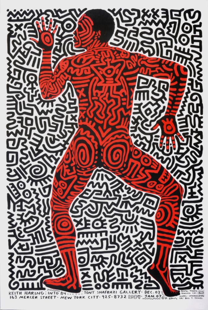 Litografia Haring - Keith Haring Tony Shafrazi Gallery, 1983