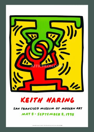 Litografia Haring -  Keith Haring 'Untitled (HeadstaKeith Haring: 'Untitled (Headstand)' 1998 Offset-lithograph