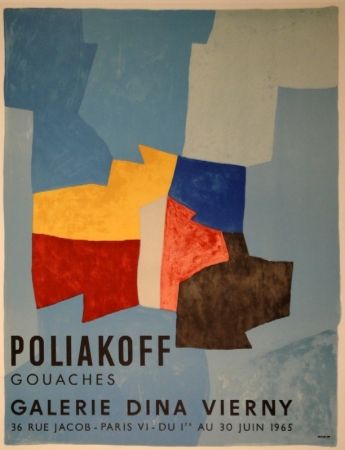 Litografia Poliakoff - Komposition in Blau, Gelb und Rot / Composition bleue, jaune et rouge / Composition in blue, yellow and red