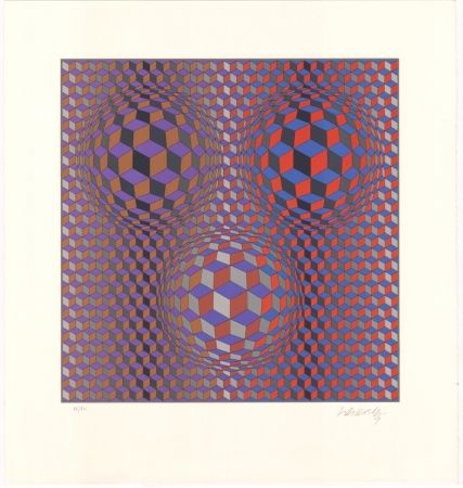 Litografia Vasarely - Konjunktion
