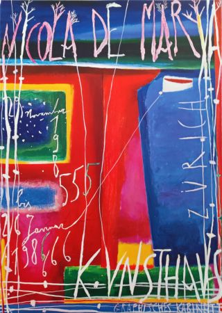 Offset De Maria - «Kunsthaus Zürich graphisches Kabinett. 29 November 198555 bis 26 Januar 1986666», 1985. 