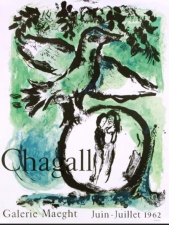 Litografia Chagall - L OISEAU VERT