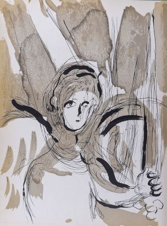 Litografia Chagall - La Bible : Ange avec épée, 1956