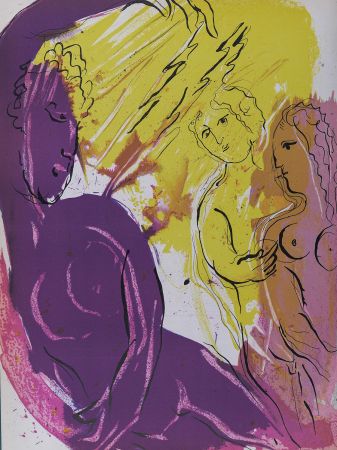 Litografia Chagall - La Bible : L'Ange du Paradis, 1956