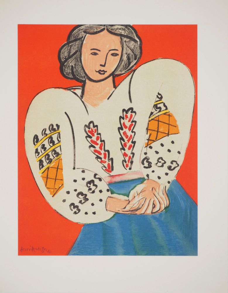 Litografia Matisse - La blouse roumaine