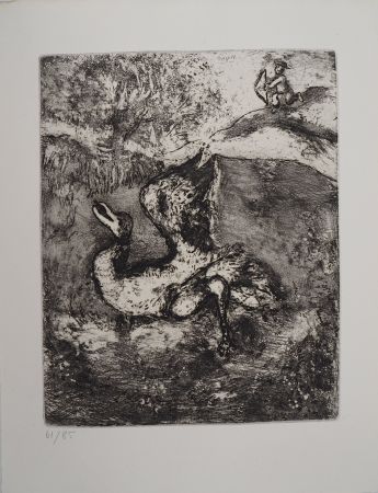 Incisione Chagall - La chasse (L'oiseau blessé d'une flèche)