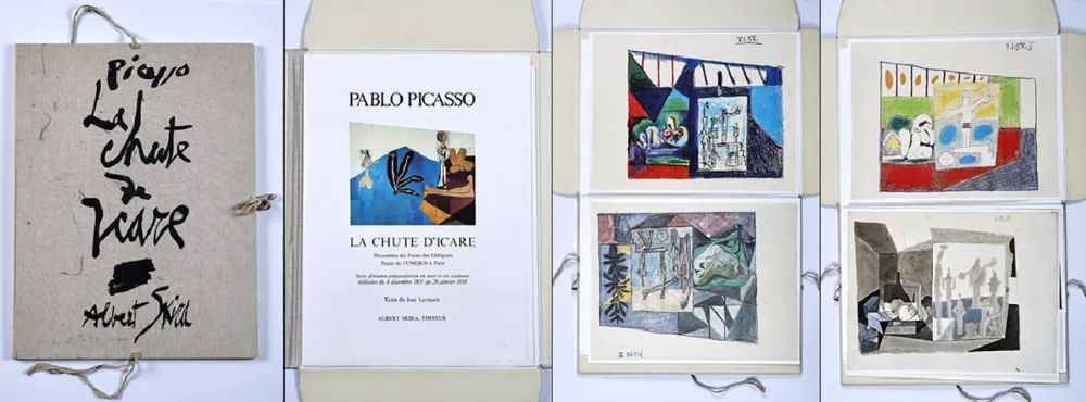 Litografia Picasso - LA CHUTE D'ICARE : 7 photolithographies couleurs. Album (Albert Skira, 1972).