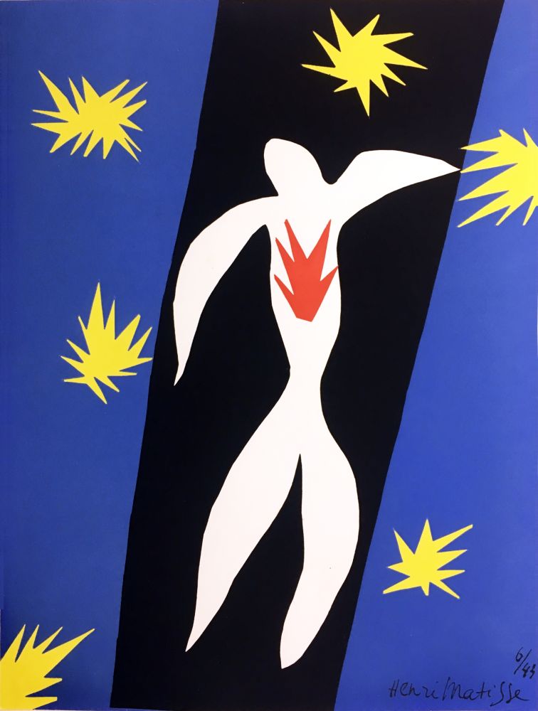 Litografia Matisse - LA CHUTE D'ICARE. Verve. Vol. IV, No. 13. DE LA COULEUR (1945).