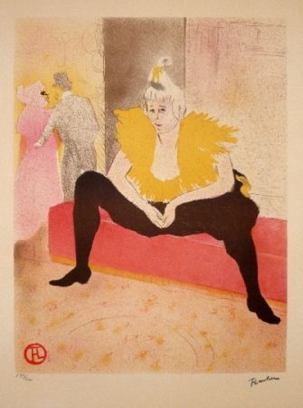 Litografia Toulouse-Lautrec - La clownesse assise