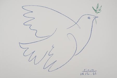 Litografia Picasso - La colombe bleue