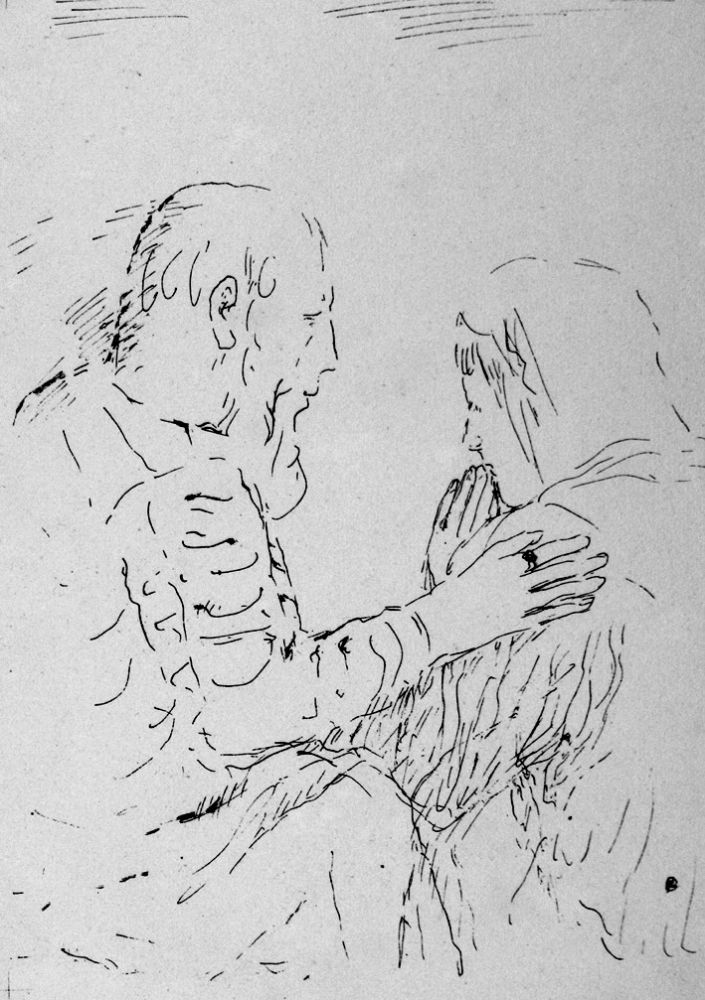 Litografia Bonnard - La confessione