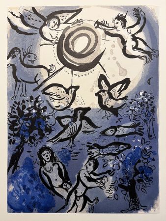 Litografia Chagall - LA CRÉATION. Lithographie originale pour DESSINS POUR LA BIBLE (1960)