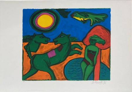 Litografia Corneille - La dame verte 