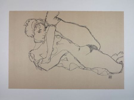 Litografia Schiele - LA DANSEUSE NUE / THE NUDE DANCER - 1914 