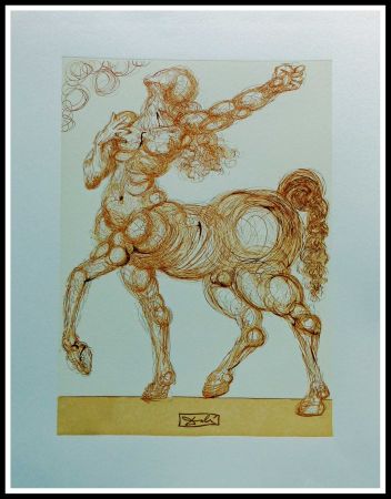 Incisione Su Legno Dali - LA DIVINE COMEDIE - Le centaure