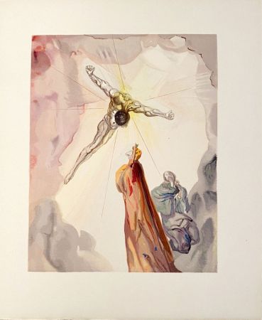 Incisione Su Legno Dali - La Divine Comédie - Paradis 14 - L'apparition du Christ