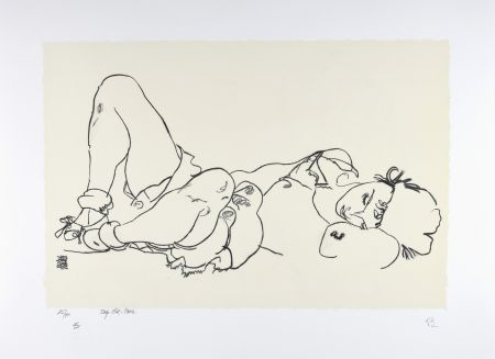 Litografia Schiele -  La femme allongée, 1918 | Reclining woman, 1918 (Liegende)