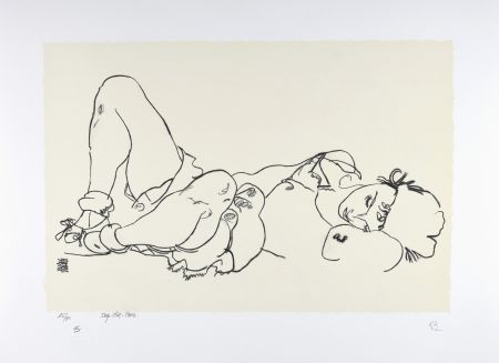 Litografia Schiele - La femme allongée, 1918 | Reclining woman, 1918 (Liegende)