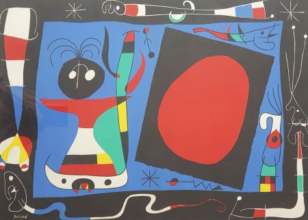 Litografia Miró - La femme au miroir