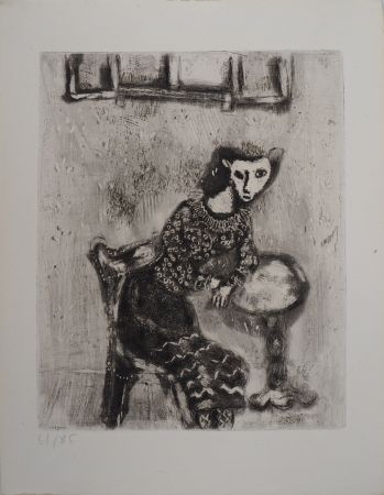 Incisione Chagall - La femme chat (La chatte métamorphosée en femme)