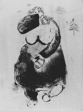Acquaforte Chagall - La femme moineau