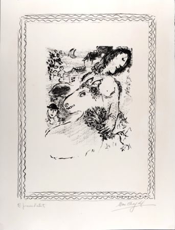 Litografia Chagall - La Fermière à l'âne, c. 1971 - Hand-signed