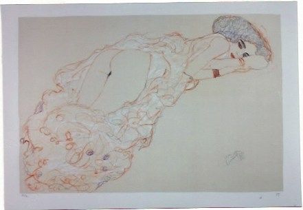 Litografia Klimt - La fille en robe longue