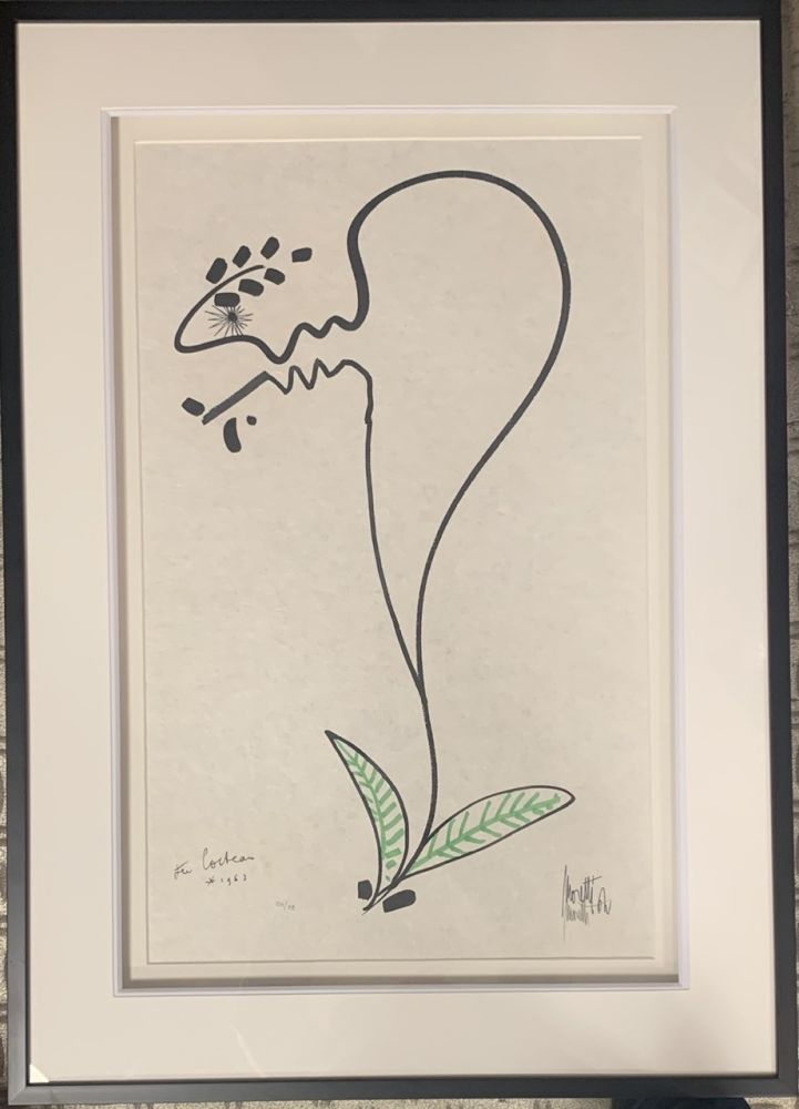 Litografia Cocteau - La fleur